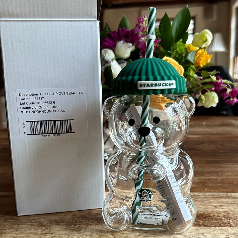 Starbucks Bearista Clear Cup with Green Lid
